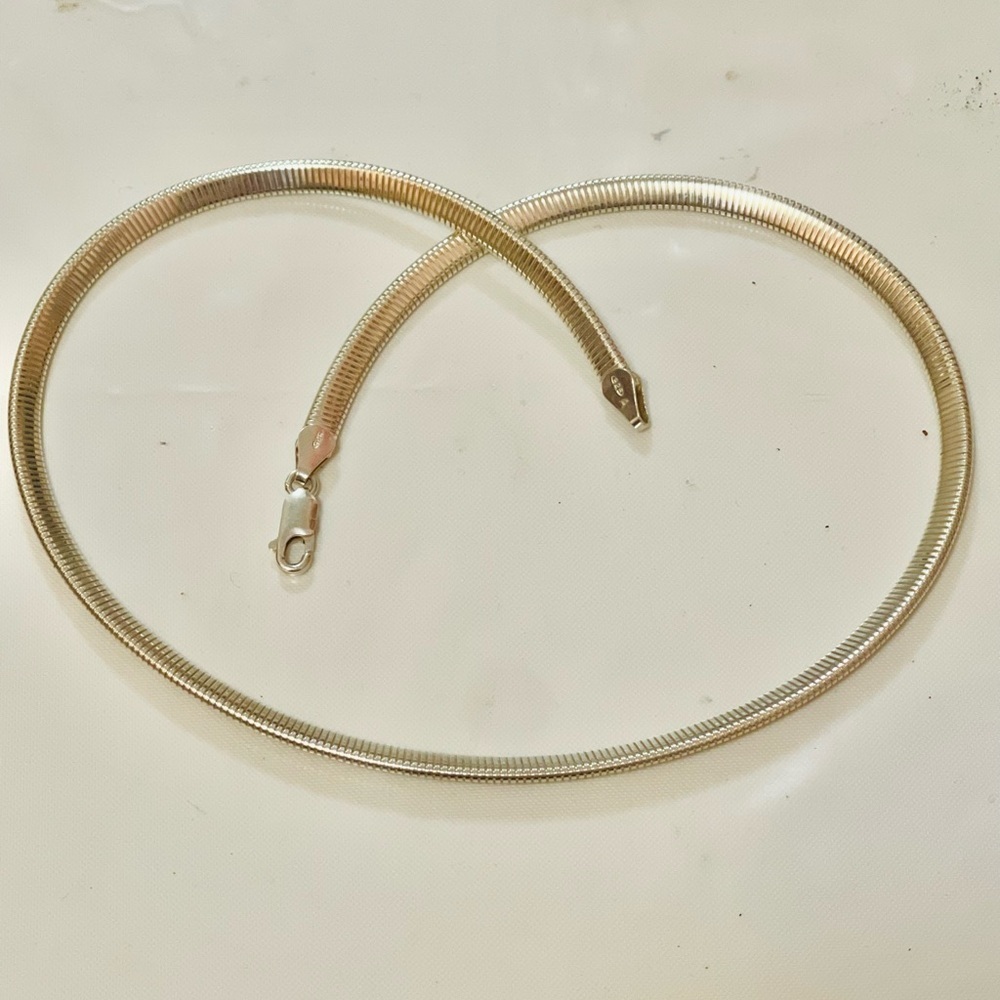 VTG Omega Snake Chain 925 Sterling Silver 3,5 MM Chain Necklace Sz 16โ 13 G